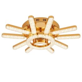 Lustra LED telecomanda 120W ACR-8091 Aurie, design Crystal Star, lumina reglabila 3000K-6500K, 11 brate