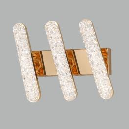 Lustra LED telecomanda 30W ACR-8095 Aurie, 3 brate Crystal Bar, lumina reglabila 3000K-6500K