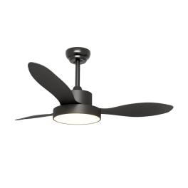 Ventilator tavan LED PRO-YUE-M223-3 Negru, 132 cm, 3 elice, telecomanda, 3 lumini