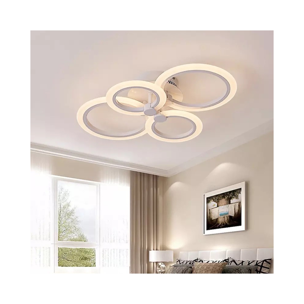 Lustra 72W 5040Lm, Alba, telecomanda si trei tipuri de lumina