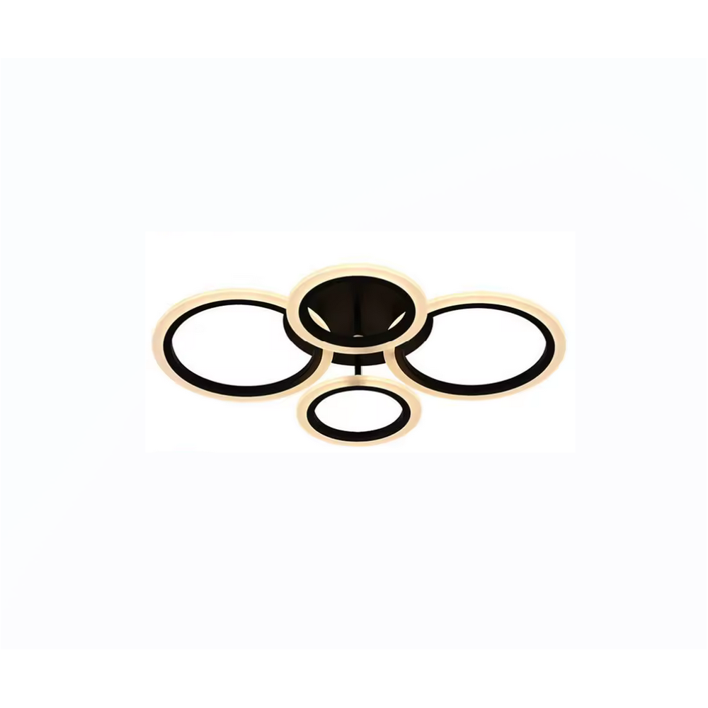 Lustra 72W 5040Lm, neagra, telecomanda si trei tipuri de lumina