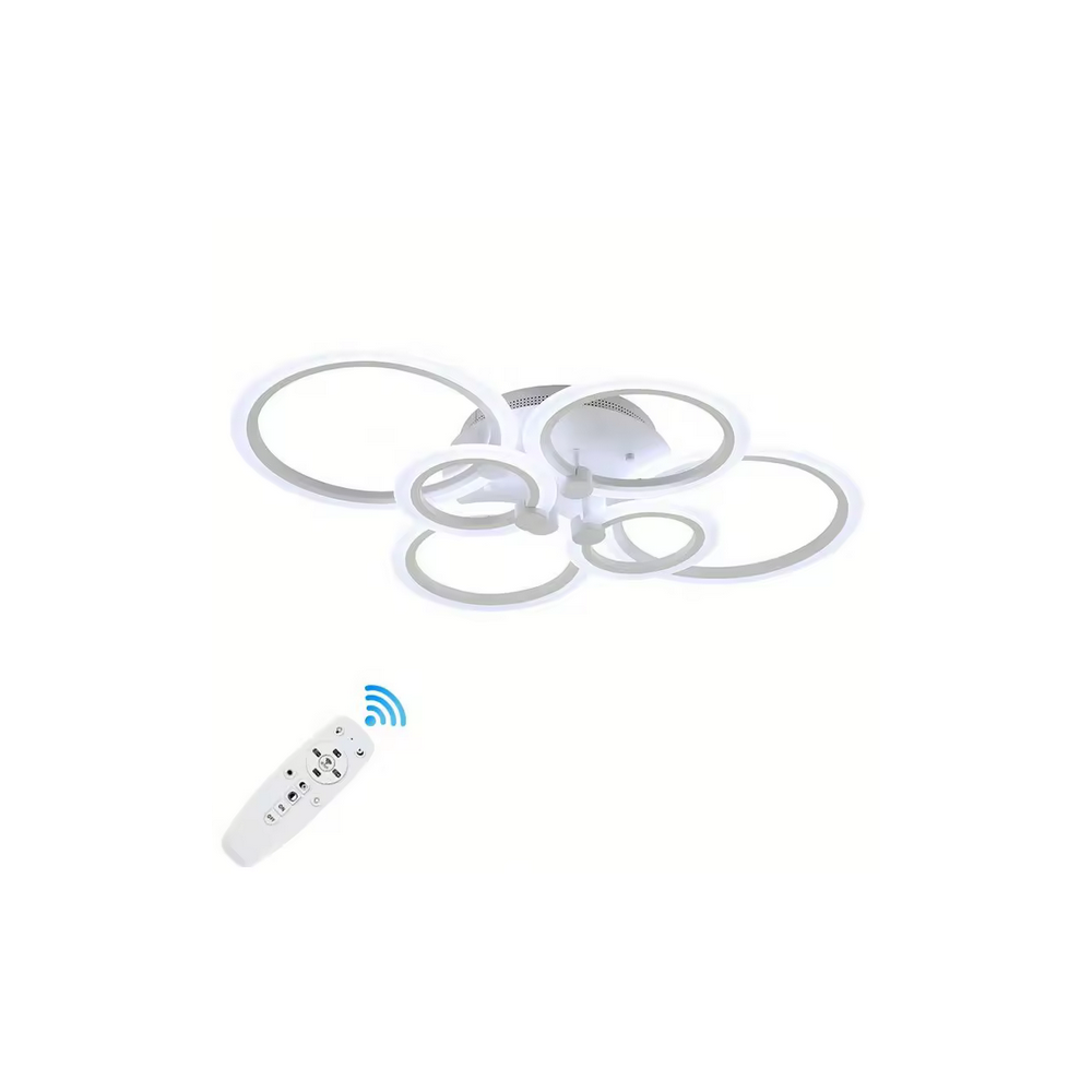 Lustra Led Slim Lighting Ring 132W 9240Lm, 6 Brate, Telecomanda si Intensitate Reglabila