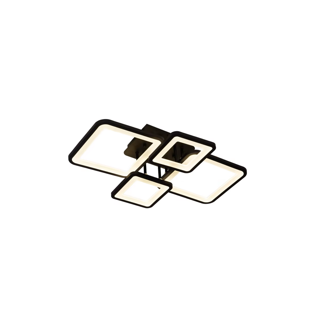 Lustra Led Pro Square, 4 brate, telecomanda, Intensitate Reglabila, neagra