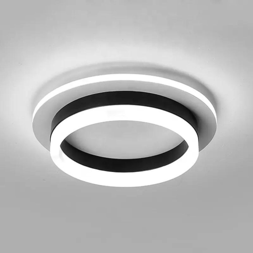 Aplica Led Rotunda Alb cu Negru, 16W