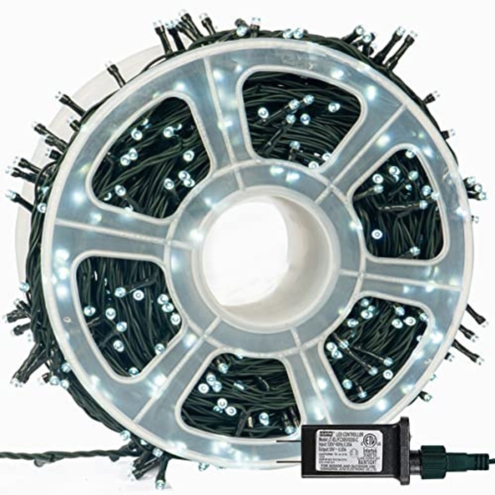 Instalatii brad LED alb 50m, rola 240 LED, 8 efecte