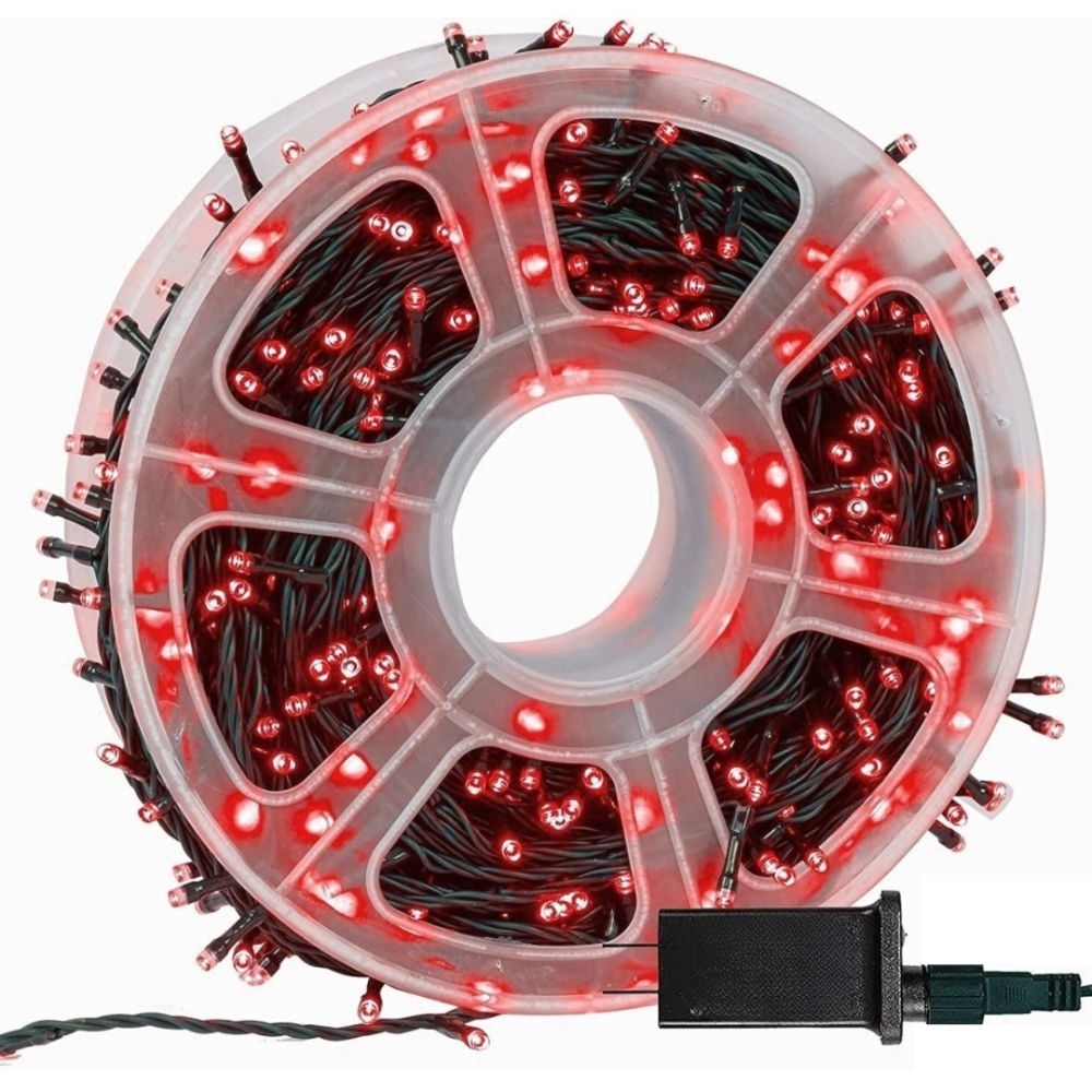 Instalatii brad LED rosu 50m, rola 240 LED, 8 efecte