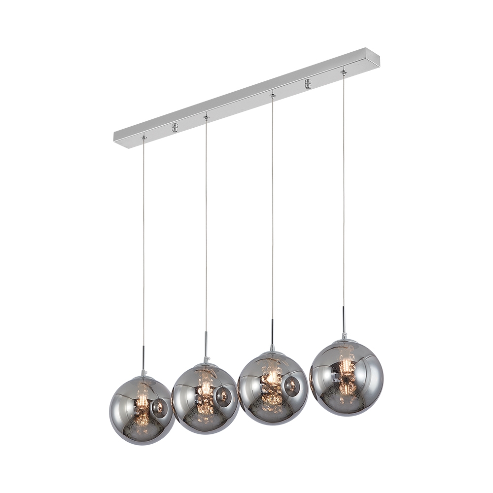 Lustra suspendata S003S-4H-4xG9 liniar, max 4x10W sticla Amber - Lustre LED > Lustre living