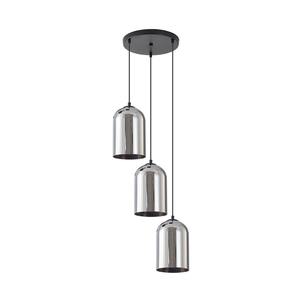 Lustra suspendata S004R-3H-3xE27, glob Fume, E27 max 3x23W - Lustre LED > Lustre living
