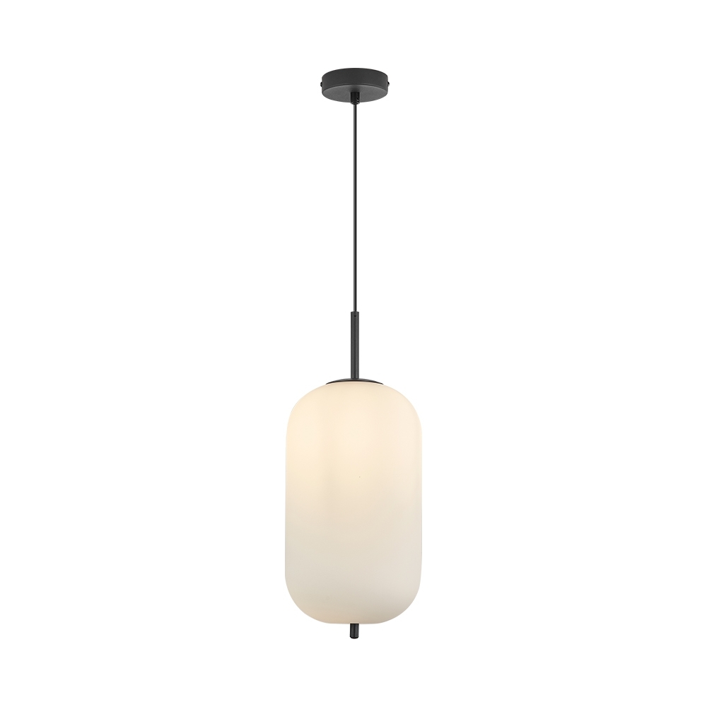 Pendul suspendat Opal S011R-1H-1xE27, glob sticla cilindric, max 23W - Lustre LED > Lustre bucatarie