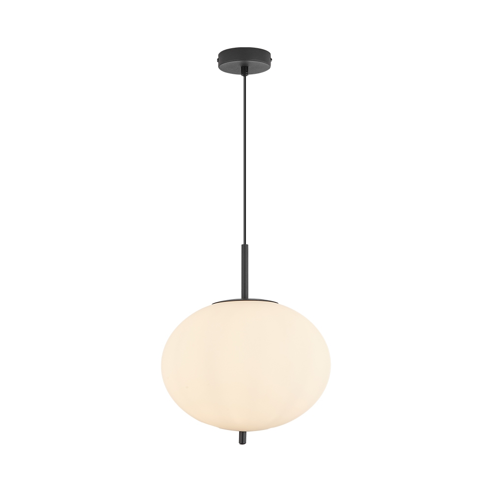 Pendul suspendat Opal S011R-1H-1xE27, glob sticla eliptic, max 23W - Lustre LED > Lustre bucatarie