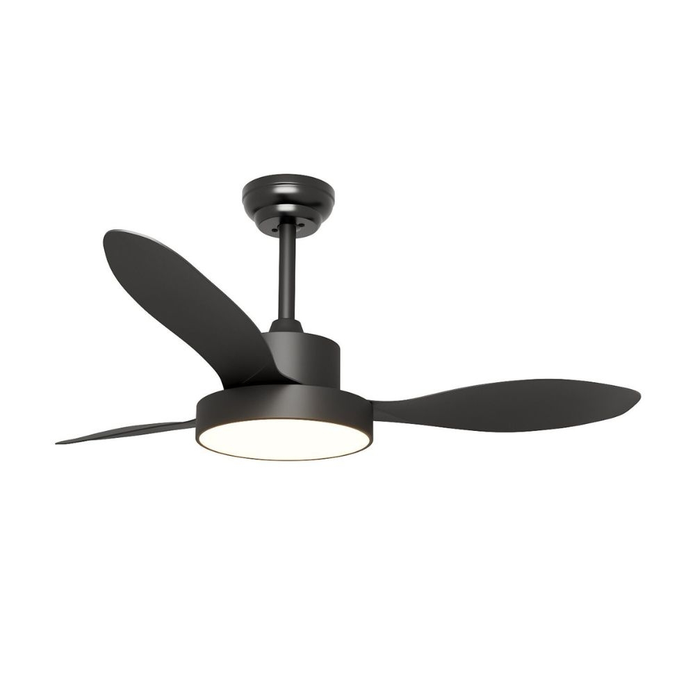 Ventilator tavan LED PRO-YUE-M223-3 Negru, 132 cm, 3 elice, telecomanda, 3 lumini