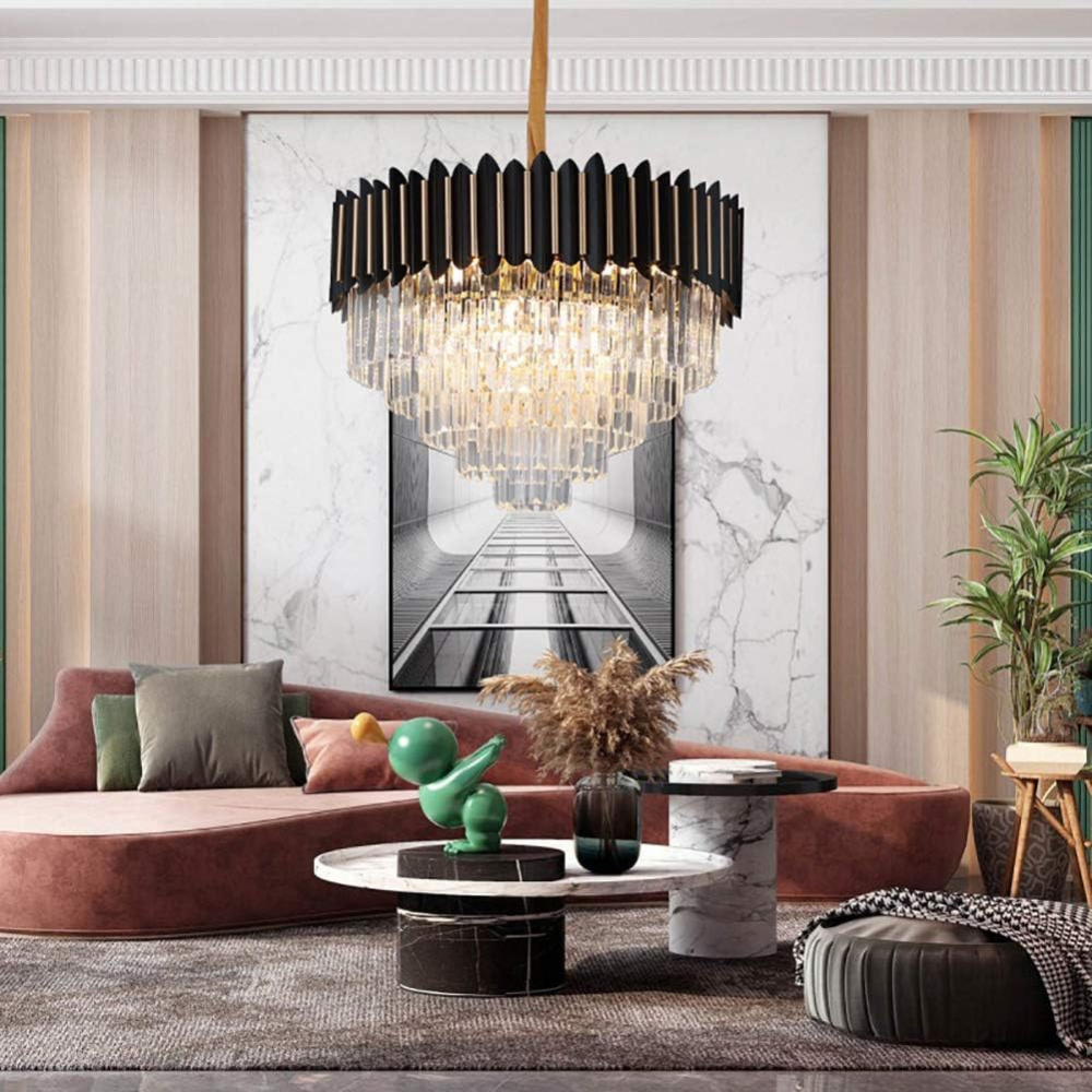 Candelabru Splendor Crystal 600, iluminat modern, E14, negru